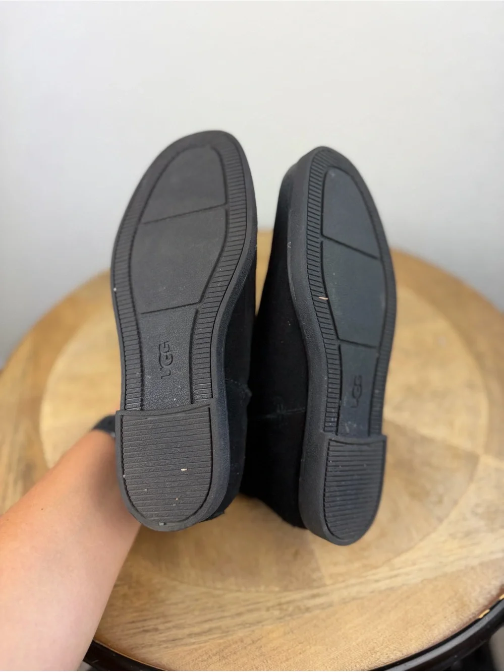•UGG• Josefene Suede Ankle Bootie Side Zipper Black Cuff
